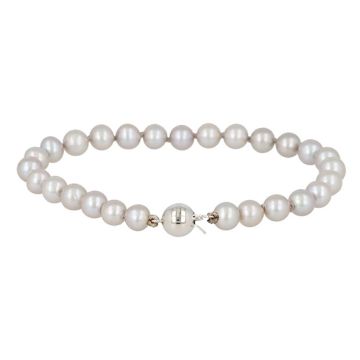Sundrops  | Bracelet White Gold | Pearl light grey
