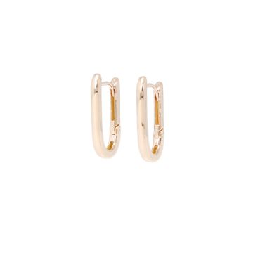 Dot | Pink Gold Earrings | 18 x 9 mm