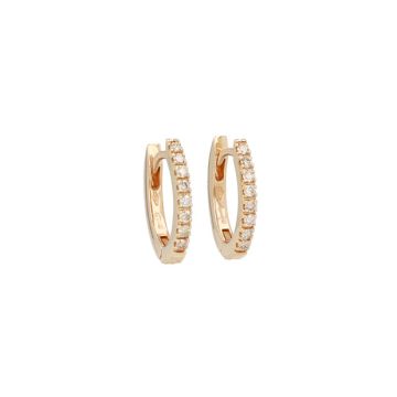 Varivello Fine Line | Pink Gold Earrings | Small Champagne Diamonds
