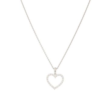 Yeva | Pendant 14 Carat White Gold | Diamond Heart