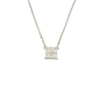 Lux | Necklace Princess Diamonds 14 Carat White Gold | Diamonds 0,52ct