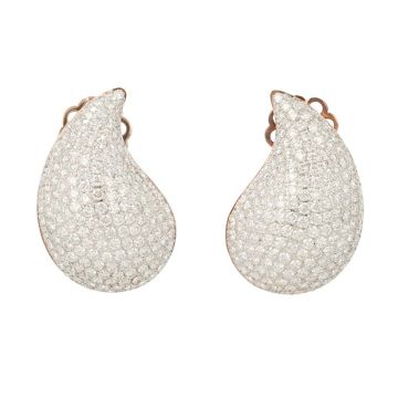 Unique Piece | Pink Gold Earrings | Diamond Pavé