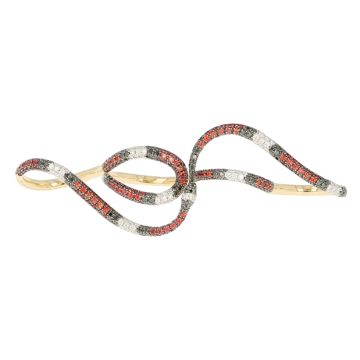 Gucci Snake Multi Ring | 18kt Yellow Gold | Diamonds - Topaz - Sapphire