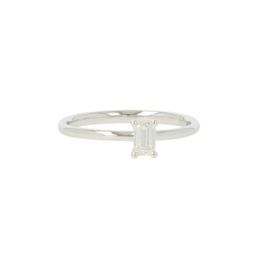 Lux | White Gold Ring | Emerald Cut Diamond 