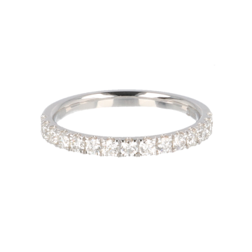 14krt witgouden ring half alliance met 15 diamanten