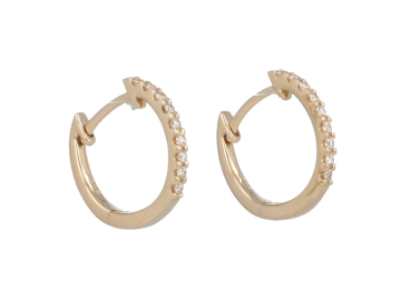 Lux | Hoops Yellow gold | Diamond 0.12ct.