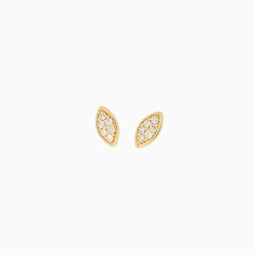 BRON Poppy Leaves Petal Yellowgold Earstuds | Diamonds 8OG4914BR