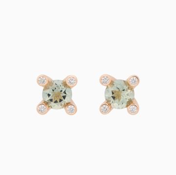 BRON | Phlox Earrings | Diamonds - Lemon Quartz
