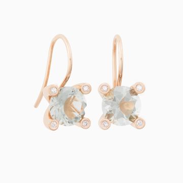 BRON | Phlox Earrings | Diamonds - Lemon Quartz