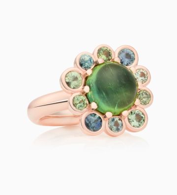 BRON | Confetti Ring | Sapphire Mix -Green Tourmaline 10mm