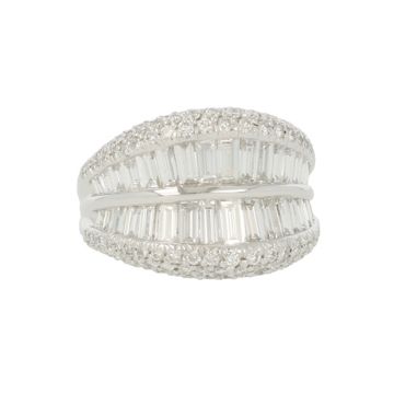 Platina ring Baquette diamant