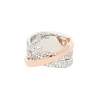 Be | Ring Bicolor Curves |  Diamond Pavé