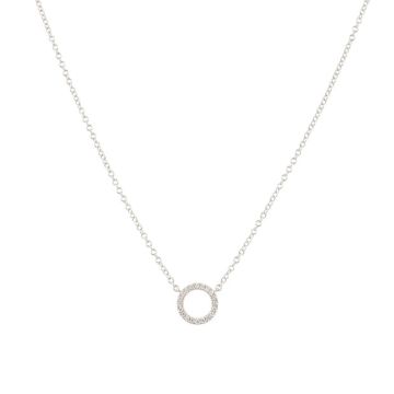 Yeva| Necklace White Gold | Diamond Circle 9 mm