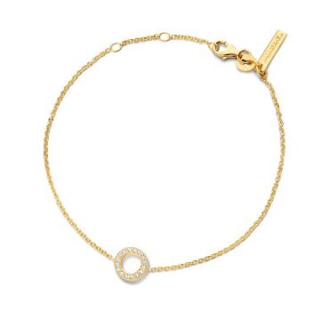 Minitials Circle of Love Pavé Chain Bracelet | 18ct Gold