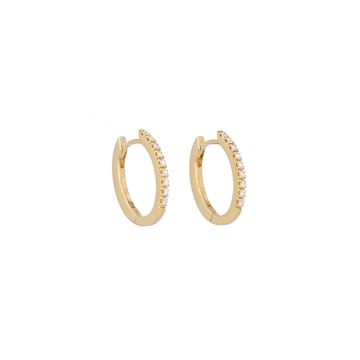 Varivello Fine Line | Yellow Gold Earrings | Small Diamonds 0.20ct