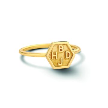 Minitials Exagoni Ring | 18ct Gold