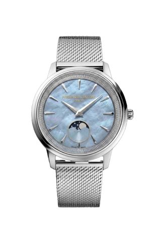 Frederique Constant Moneta Moonface Blue/Milanese | 37MM
FC-206N3S6B