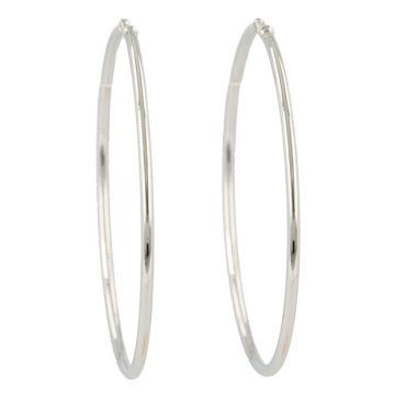 Dot | Earrings 14 Carat White Gold | Ø50 mm