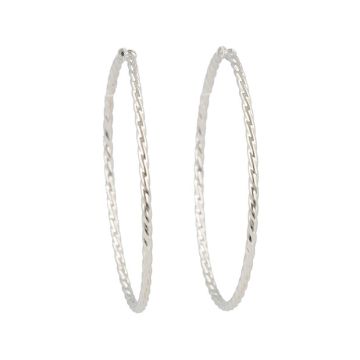 Dot | Earrings 14 Carat White Gold | Twisted Ø40 mm