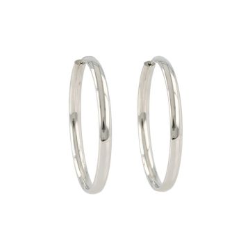 Dot | Earrings 14 Carat White Gold | Hoops Ø30 mm