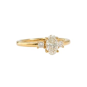 18 karaat geelgoud ovaal diamant