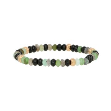 Sundrops | Bracelet Pink Gold | Chrysoprase - Onyx - Labradorite