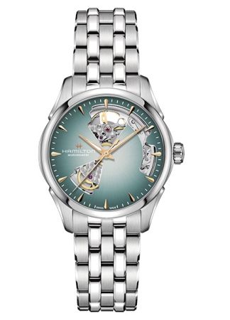 Hamilton Jazzmaster Open Heart Turquoise Automatic Steel H32215143