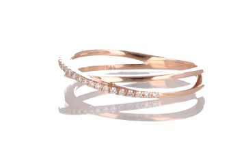 Kek | Ring Pink Gold 14 Carat | Diamond 0,08ct