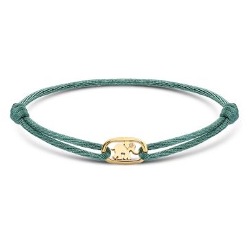 Minitials One Blend Oval Satin Bracelet | 18ct Gold