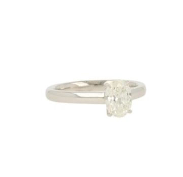 W | Diamond Solitaire Ring White Gold | Oval 1.00ct