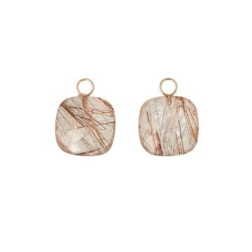 Varivello Pendants | Brown Rutilated Quartz | 13 x 13 mm