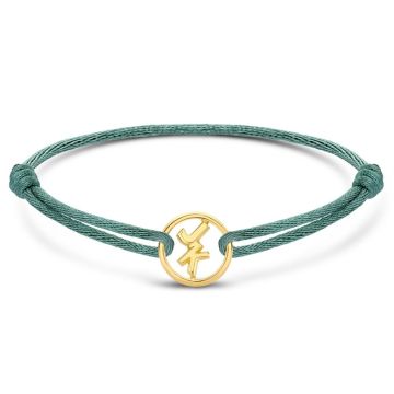 Minitials Two Signature Round Satin Bracelet | 18ct Gold