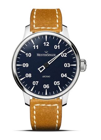 Meistersinger Archao  AR908 Blue/Cognac  | 43mm