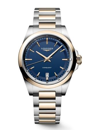 Longines Conquest quartz blue steel/rose PVD | 39mm L3.750.3.98.7