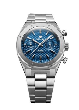 Nivada Grenchen F77 chronograph blue | 38 mm