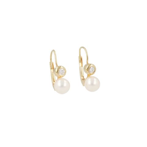 Shima Pearls | Earrings Yellow Gold | Pearl & Diamond
