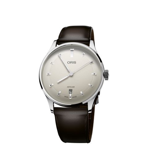 Oris Artelier Date White/Black Leather | 38mm