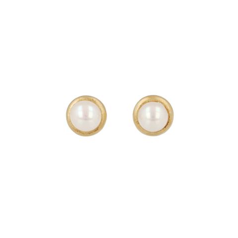 Sundrops | Ear Studs Yellow Gold | Pearl