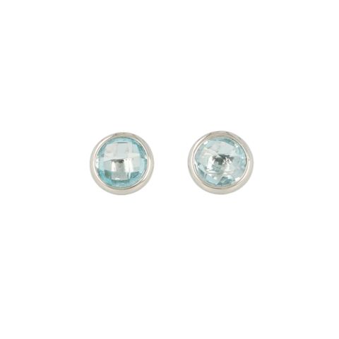 Sundrops | Earstuds White Gold | Topaz Ø10 mm