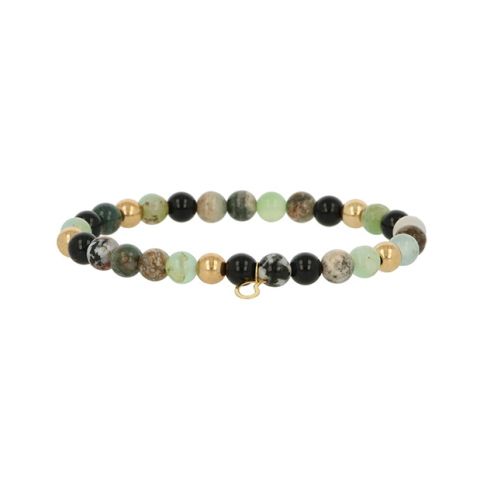 Sundrops | Bracelet Yellow Gold | Jaspis - Onyx - Chrysoprase