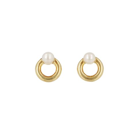 Sundrops | Ear Studs Yellow Gold | Pearl