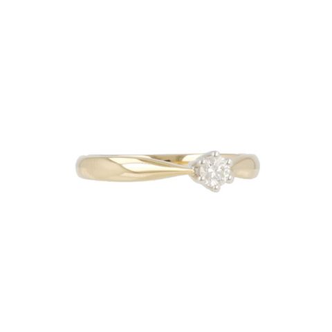 W | Diamond Solitaire Ring Yellow Gold | 0.15ct