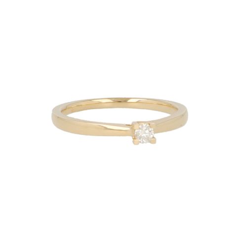 W | Diamond Solitaire Ring 4 Claws Yellow Gold | 0.10ct