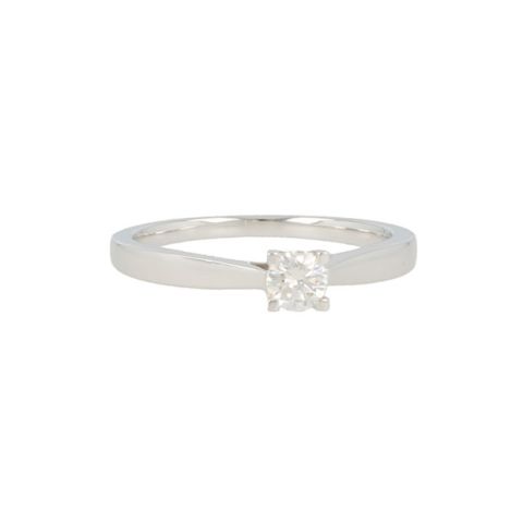 W | Diamond Solitaire Ring 4 Claws White Gold | 0.25ct