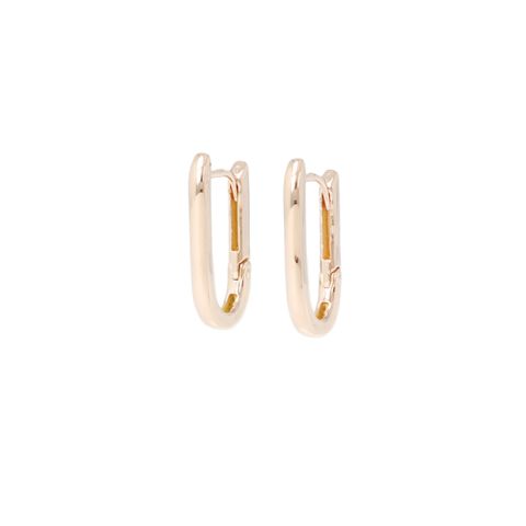 Dot | Pink Gold Earrings | 18 x 9 mm