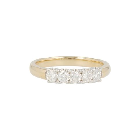 W | Diamond Alliance Ring Yellow Gold | 5 x 0.10ct