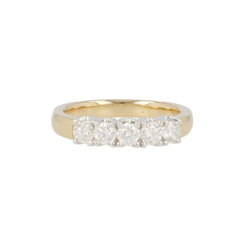 W | Diamond Alliance Ring Yellow Gold | 5 x 0.15ct