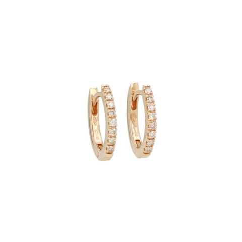 Varivello Fine Line | Pink Gold Earrings | Small Champagne Diamonds