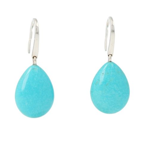 Sundrops | White Gold Earrings | Turquoise 20x15 mm