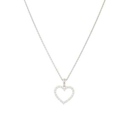 Yeva | Pendant 14 Carat White Gold | Diamond Heart